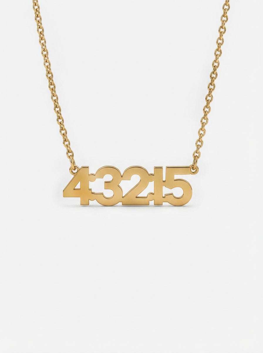 Race DNA - Personalised Race Time Necklace in gold