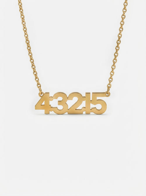 Race DNA - Personalised Race Time Necklace in gold