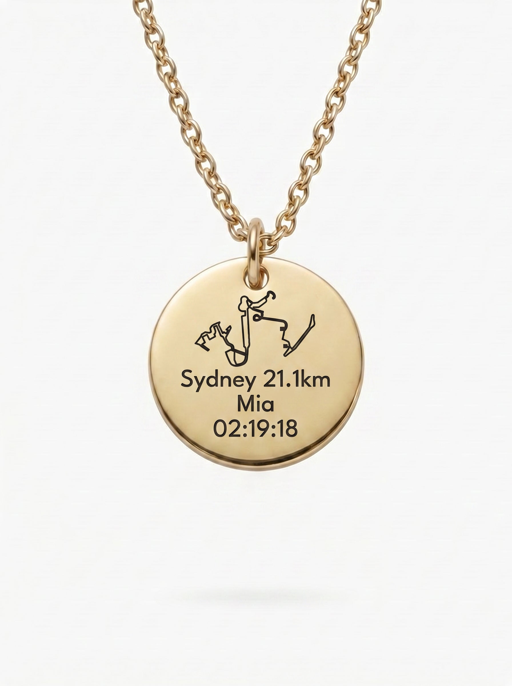 Sydney Half Marathon / 10k Course Map Necklace